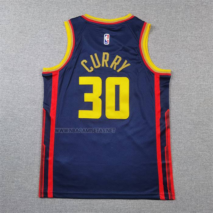Camiseta Nino Golden State Warriors Stephen Curry NO 30 Ciudad 2024-25 Azul